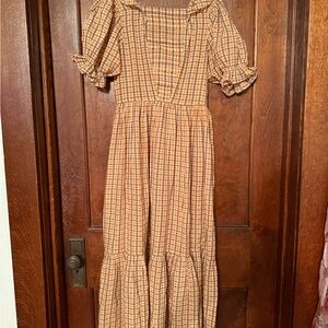 Doen Eloide plaid Puff Sleeve Dress